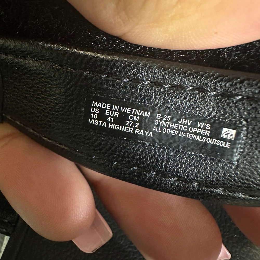 Reef Sandal Vista Higher Raya Women 10 Black Platform Padded Strap NEW B-25 - Picture 8 of 8